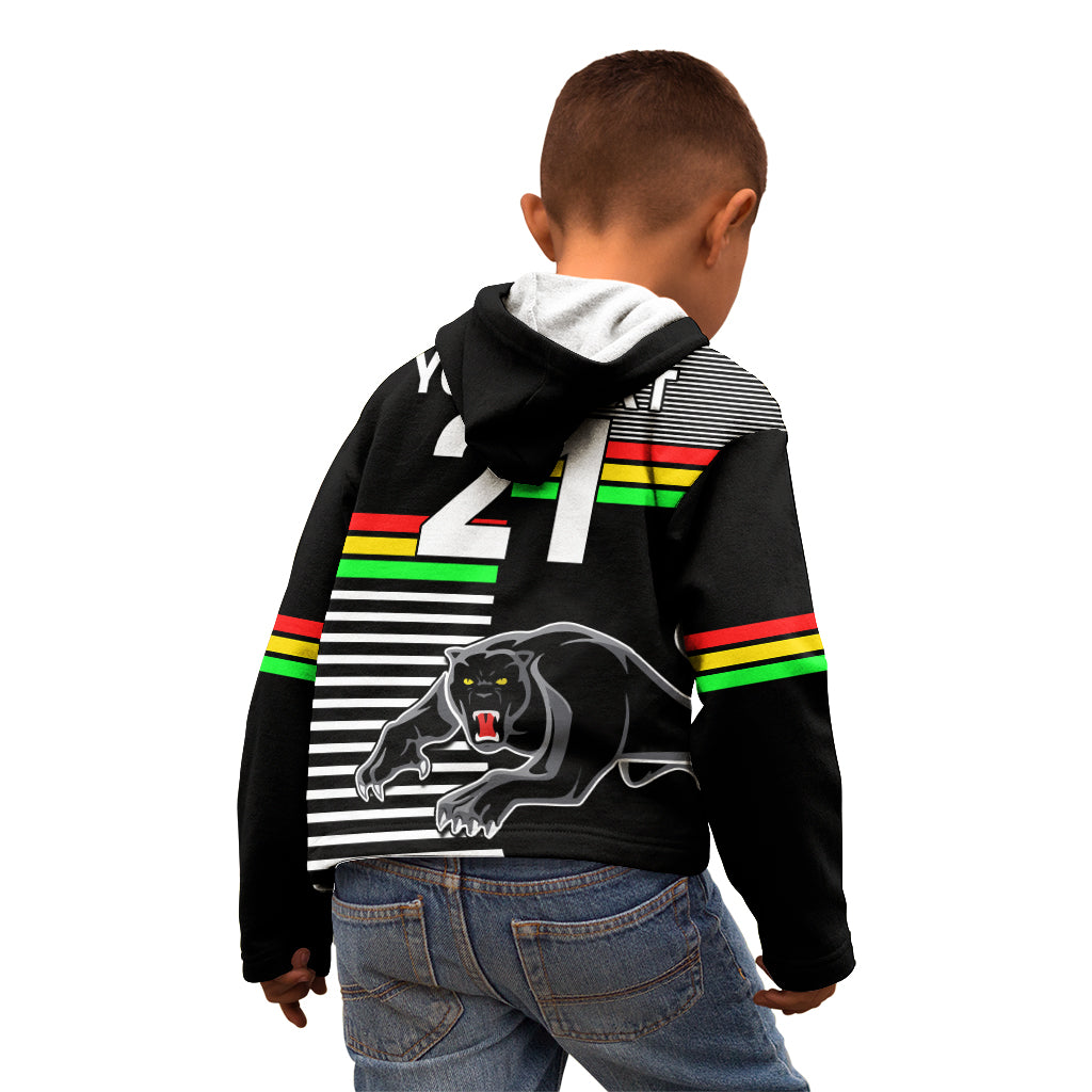 (Custom Text And Number) Penrith Panthers Rugby Kid Hoodie Proud The Panthers Comeback - Vibe Hoodie Shop