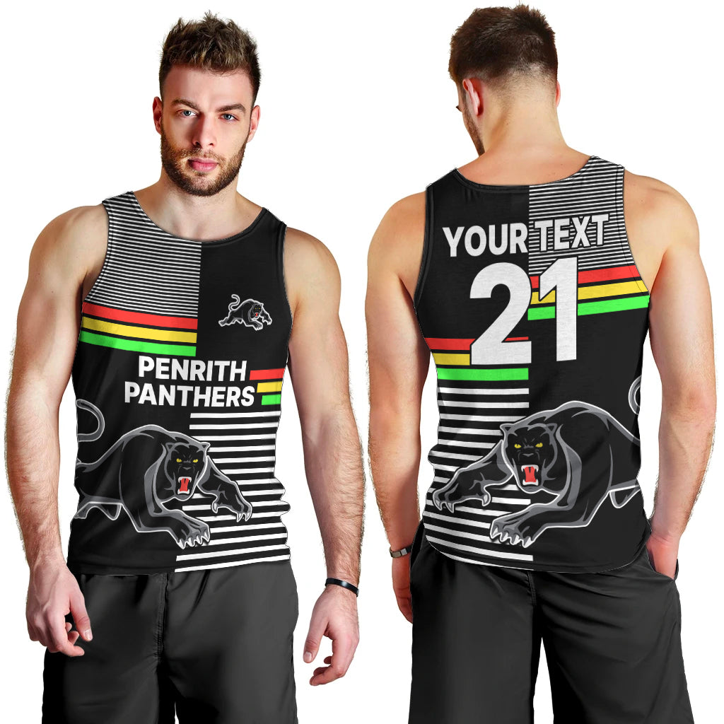 (Custom Text And Number) Penrith Panthers Rugby Men Tank Top Proud The Panthers Comeback - Vibe Hoodie Shop
