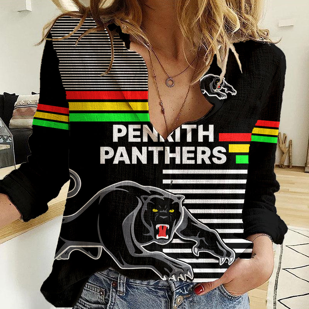 (Custom Text And Number) Penrith Panthers Rugby Women Casual Shirt Proud The Panthers Comeback - Vibe Hoodie Shop
