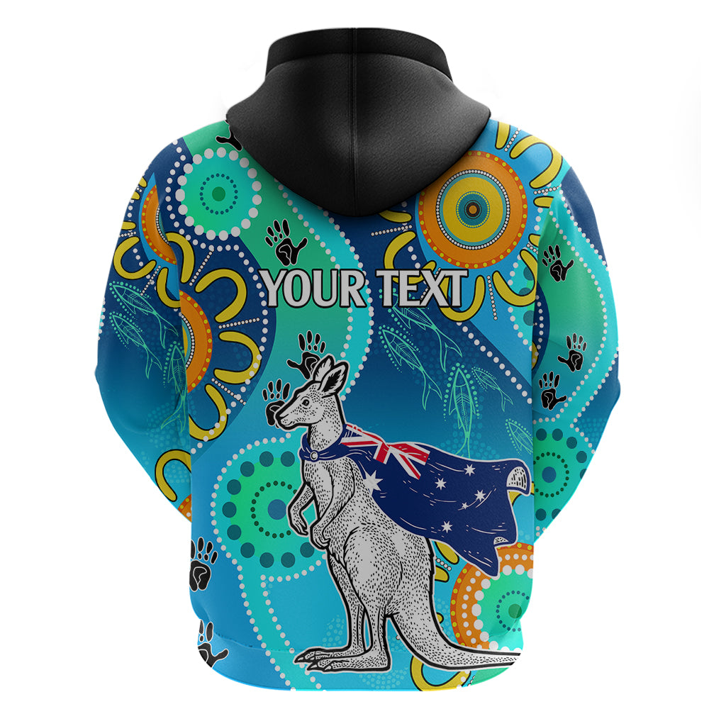 Personalised Australia Kangaroo Hoodie Aboriginal Tribal Art Stylization LT9 - Vibe Hoodie Shop