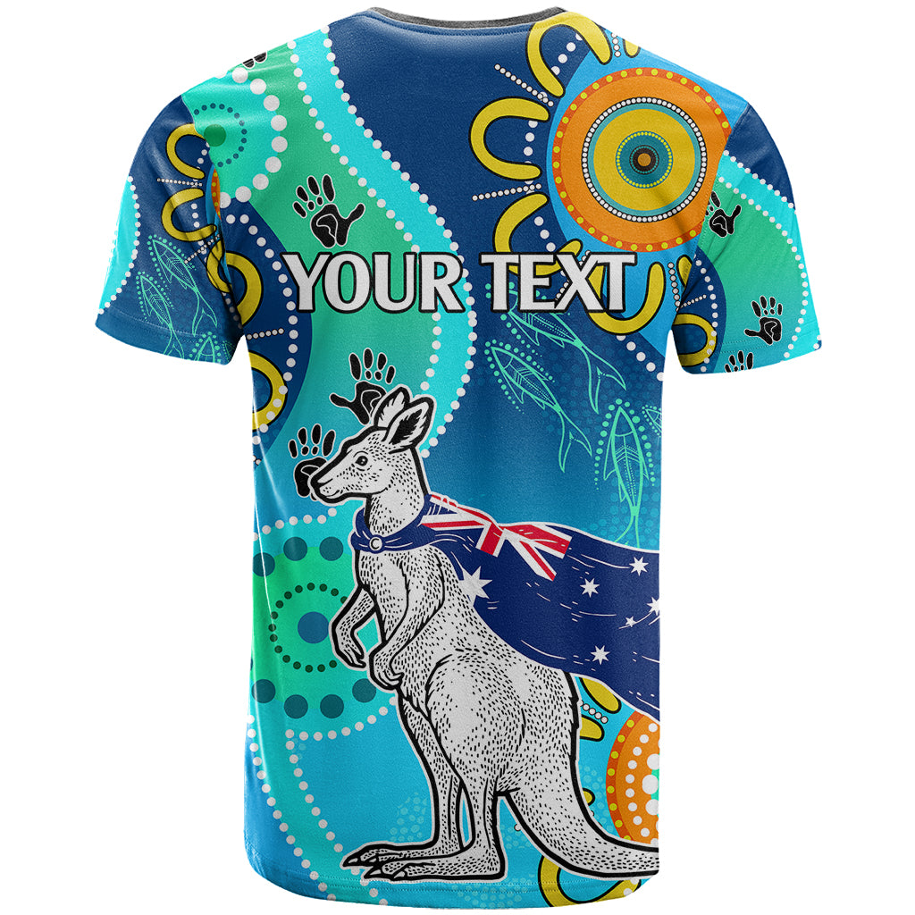 Personalised Australia Kangaroo T Shirt Aboriginal Tribal Art Stylization LT9 - Vibe Hoodie Shop