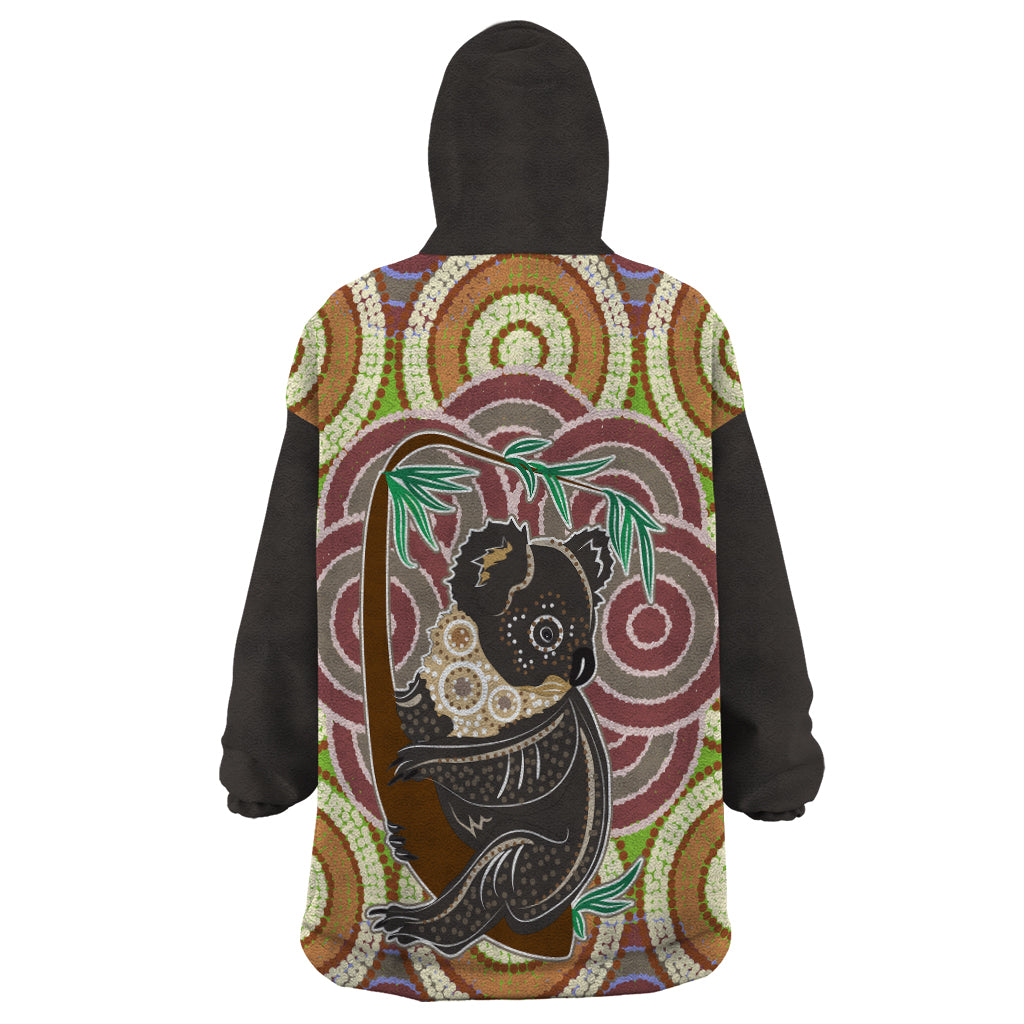 Personalised Australia Koala Wearable Blanket Hoodie Aboriginal - Vibe Hoodie Shop