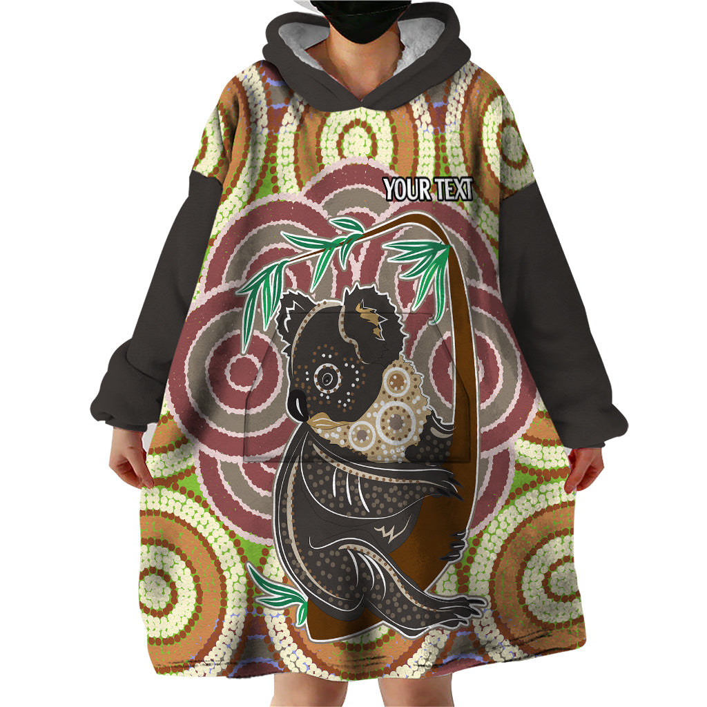 Personalised Australia Koala Wearable Blanket Hoodie Aboriginal - Vibe Hoodie Shop