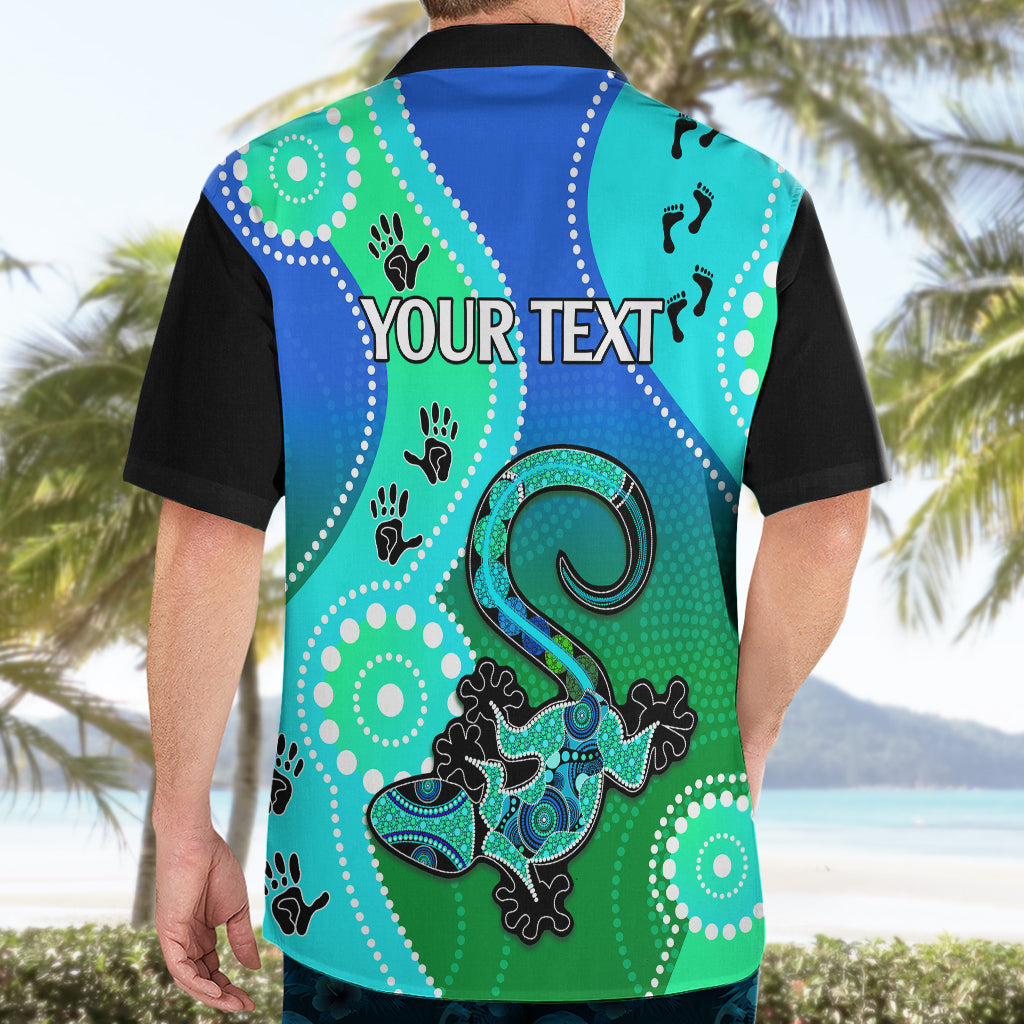 Personalised Australia Lizard Hawaiian Shirt Aboriginal Tribal Art Stylization - Vibe Hoodie Shop