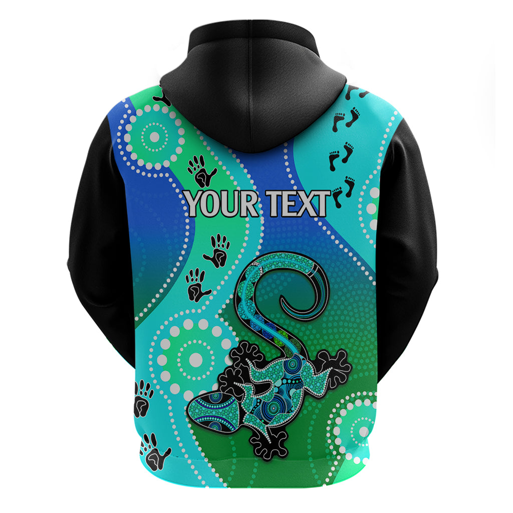 Personalised Australia Lizard Hoodie Aboriginal Tribal Art Stylization LT9 - Vibe Hoodie Shop