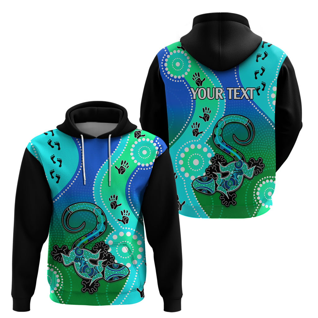 Personalised Australia Lizard Hoodie Aboriginal Tribal Art Stylization LT9 - Vibe Hoodie Shop