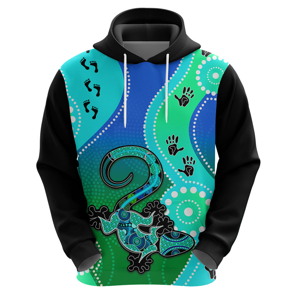 Personalised Australia Lizard Hoodie Aboriginal Tribal Art Stylization LT9 - Vibe Hoodie Shop