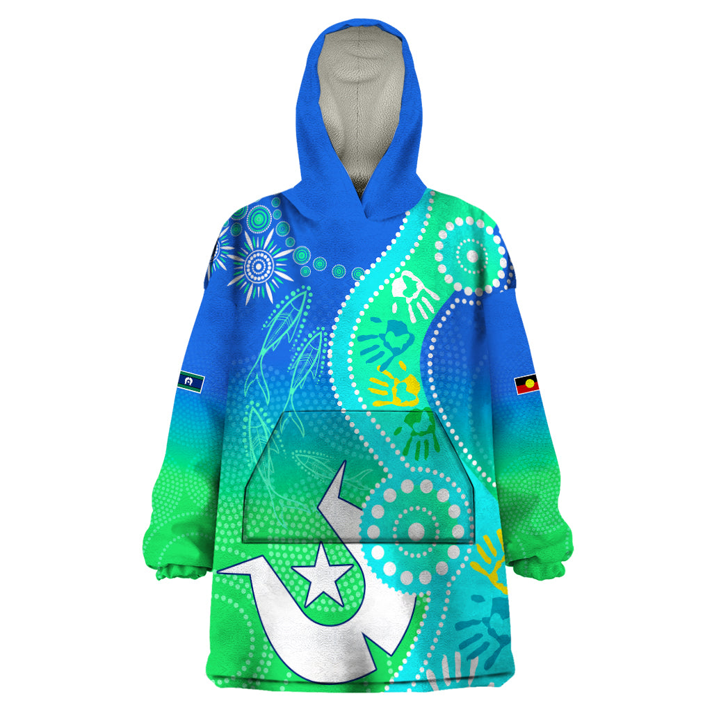 Personalised Australia NAIDOC Wearable Blanket Hoodie Aboriginal Tribal Art Stylization - Vibe Hoodie Shop