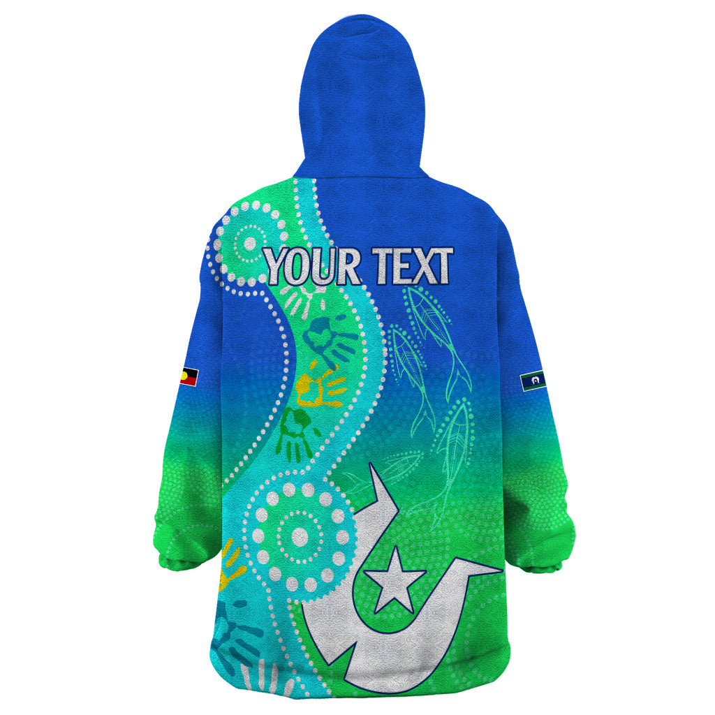 Personalised Australia NAIDOC Wearable Blanket Hoodie Aboriginal Tribal Art Stylization - Vibe Hoodie Shop