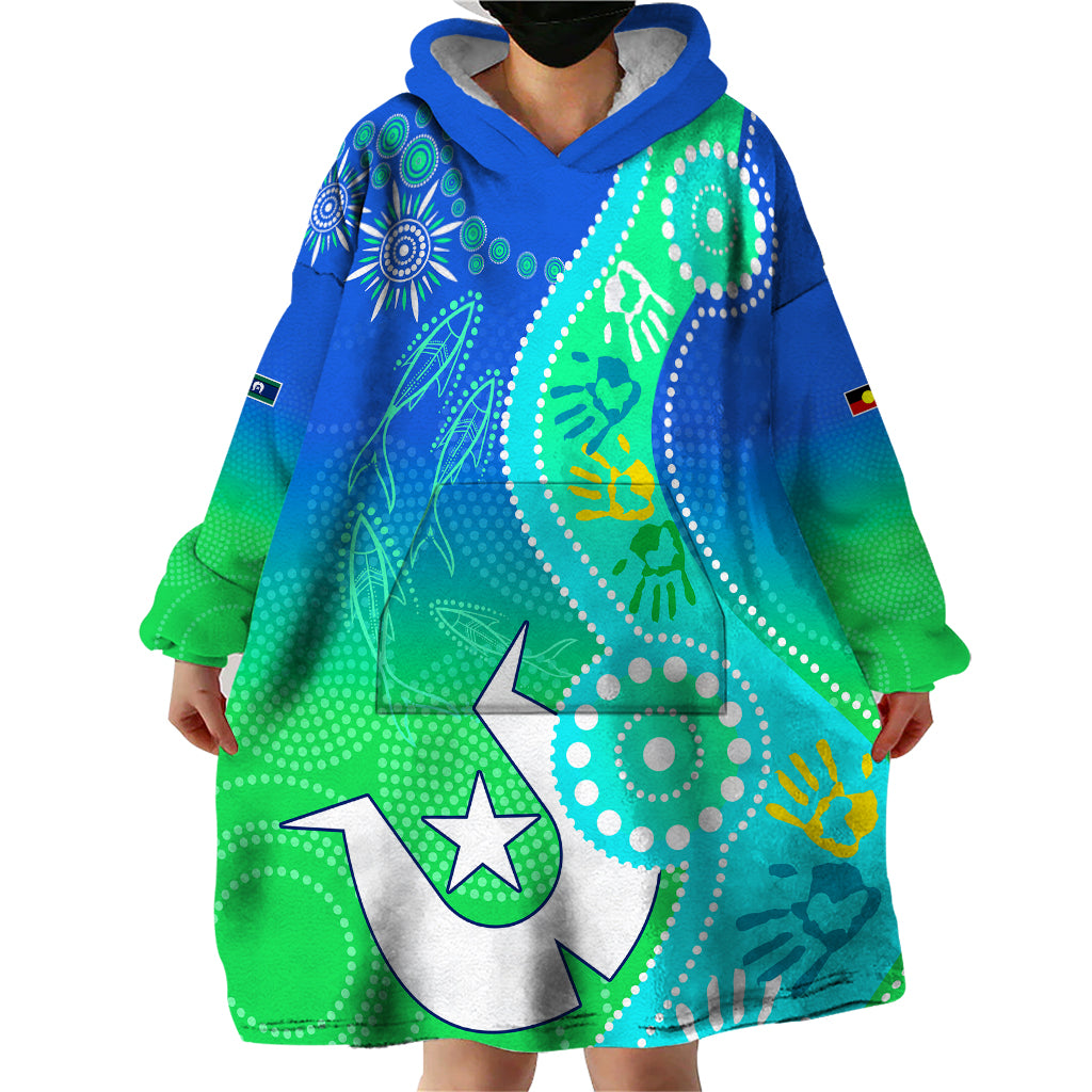 Personalised Australia NAIDOC Wearable Blanket Hoodie Aboriginal Tribal Art Stylization - Vibe Hoodie Shop