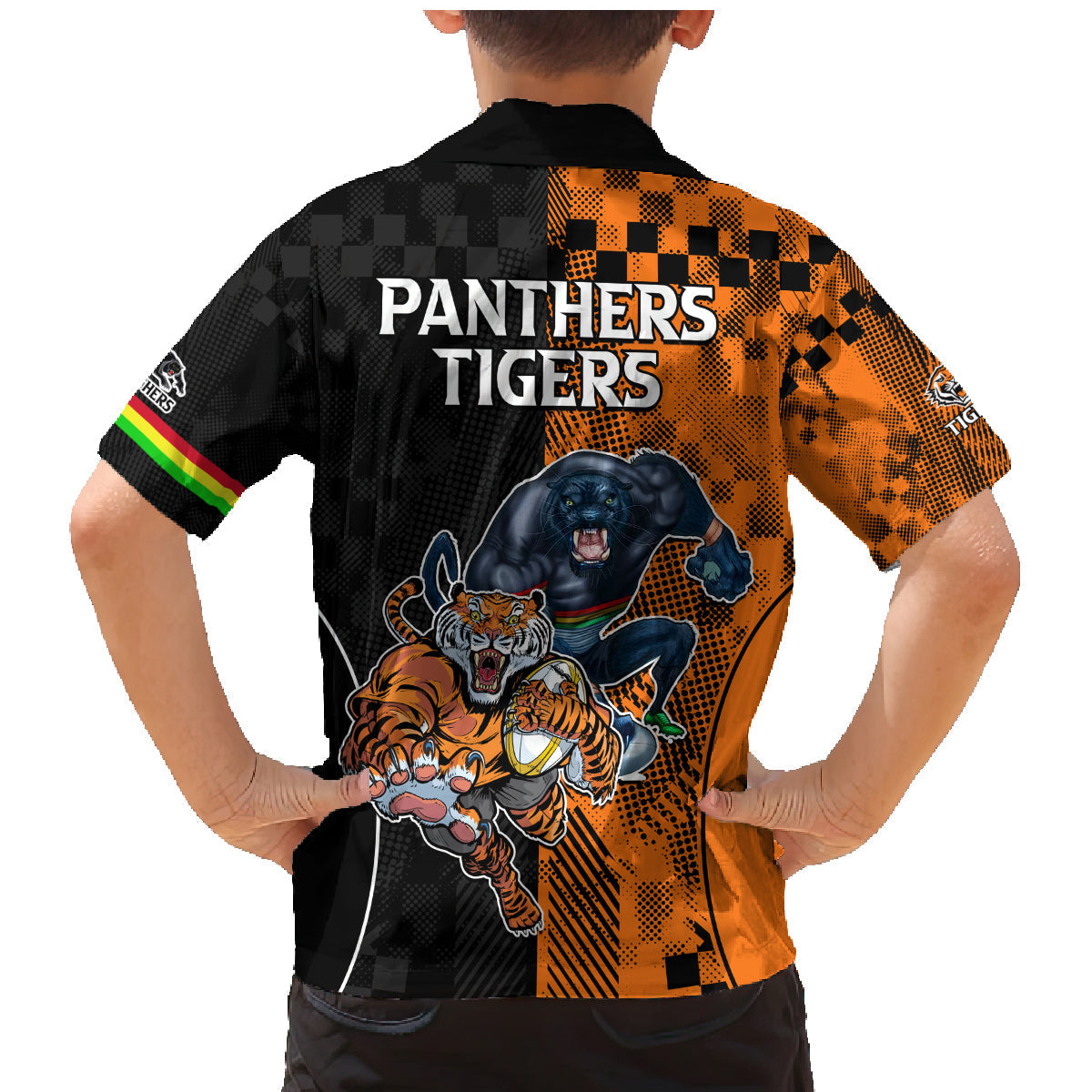 NRL Tigers Combine Panthers Rugby Family Matching Mermaid Dress and Hawaiian Shirt Sporty Style LT9