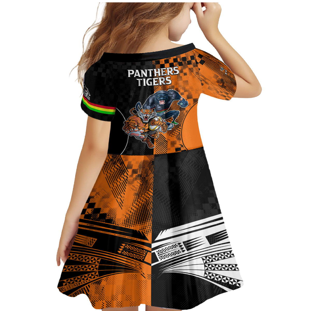 NRL Tigers Combine Panthers Rugby Family Matching Mermaid Dress and Hawaiian Shirt Sporty Style LT9