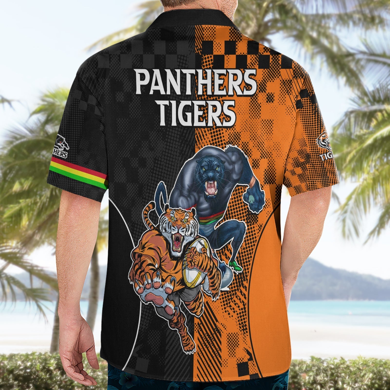 NRL Tigers Combine Panthers Rugby Hawaiian Shirt Sporty Style - Vibe Hoodie Shop