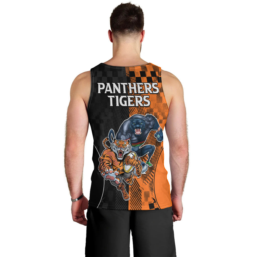 NRL Tigers Combine Panthers Rugby Men Tank Top Sporty Style - Vibe Hoodie Shop