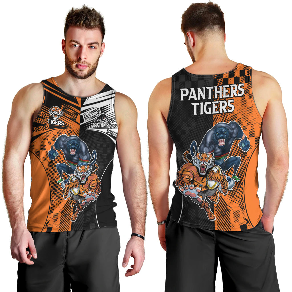 NRL Tigers Combine Panthers Rugby Men Tank Top Sporty Style - Vibe Hoodie Shop