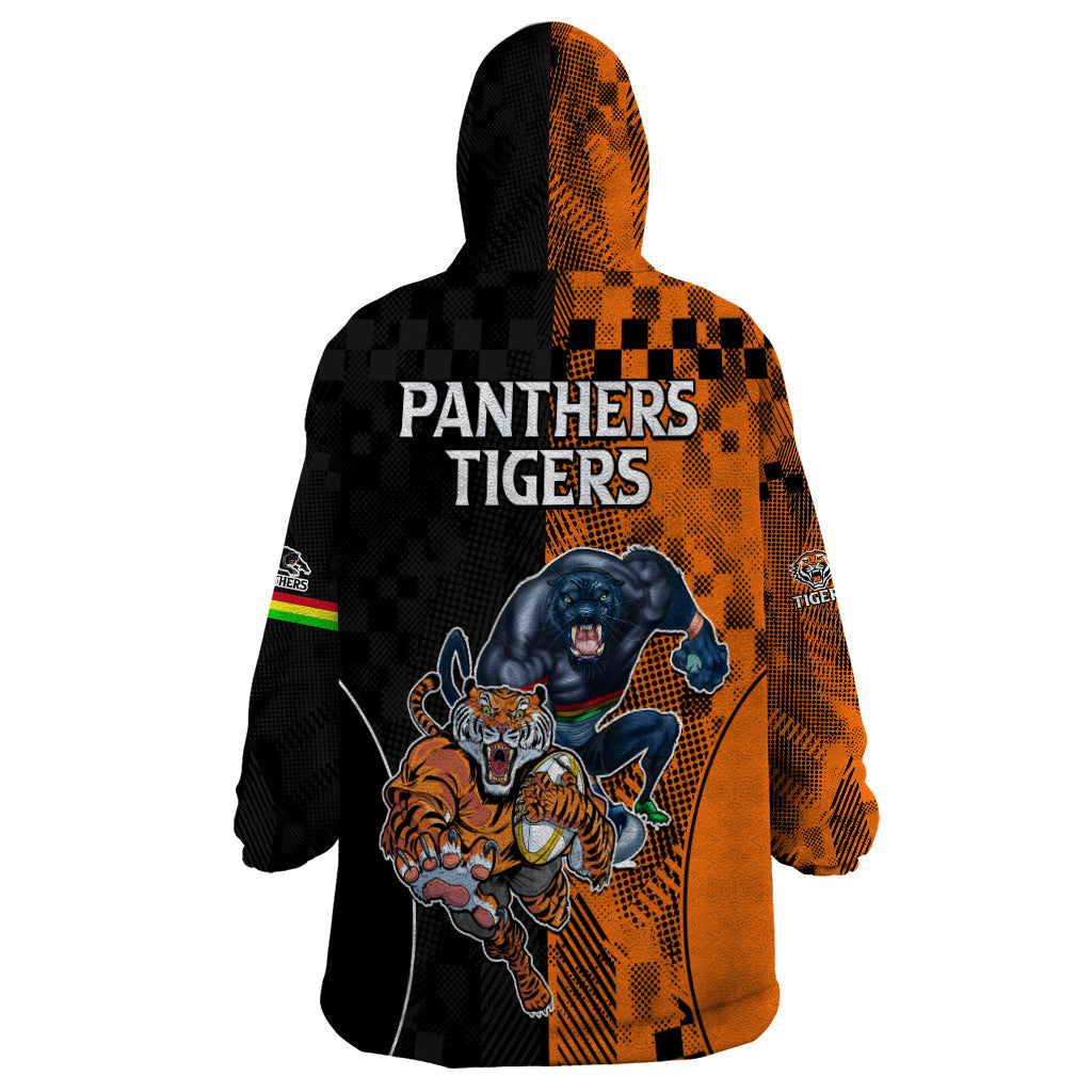 NRL Tigers Combine Panthers Rugby Wearable Blanket Hoodie Sporty Style - Vibe Hoodie Shop