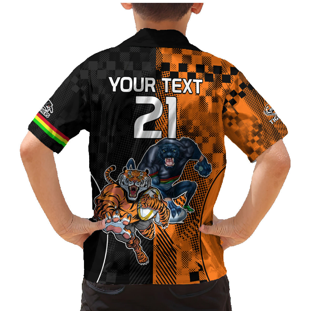 Custom NRL Tigers Combine Panthers Rugby Family Matching Mermaid Dress and Hawaiian Shirt Sporty Style LT9