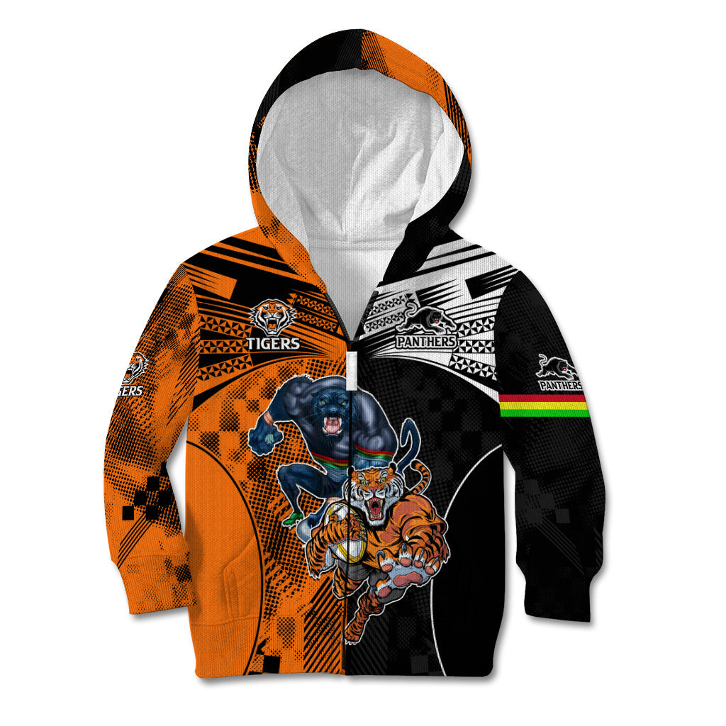 Custom NRL Tigers Combine Panthers Rugby Kid Hoodie Sporty Style - Vibe Hoodie Shop