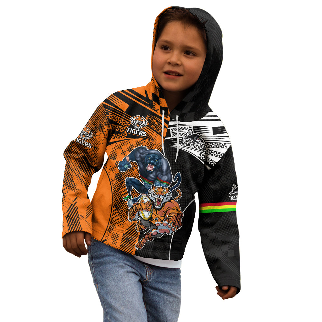 Custom NRL Tigers Combine Panthers Rugby Kid Hoodie Sporty Style - Vibe Hoodie Shop