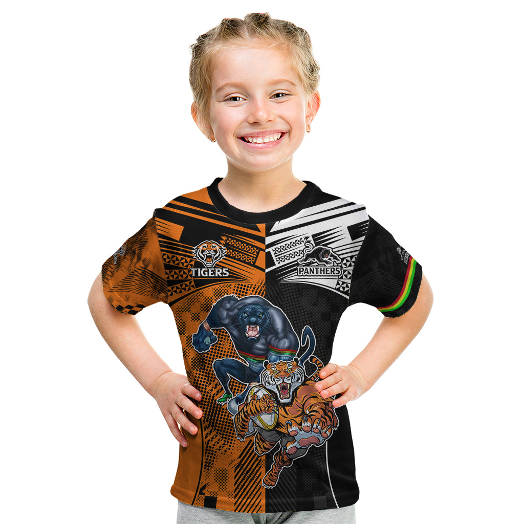 Custom NRL Tigers Combine Panthers Rugby Kid T Shirt Sporty Style LT9