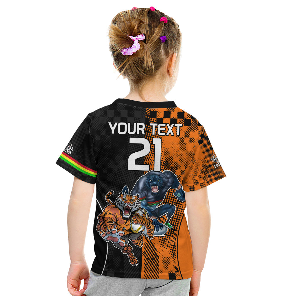 Custom NRL Tigers Combine Panthers Rugby Kid T Shirt Sporty Style LT9