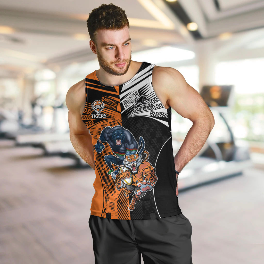 Custom NRL Tigers Combine Panthers Rugby Men Tank Top Sporty Style - Vibe Hoodie Shop