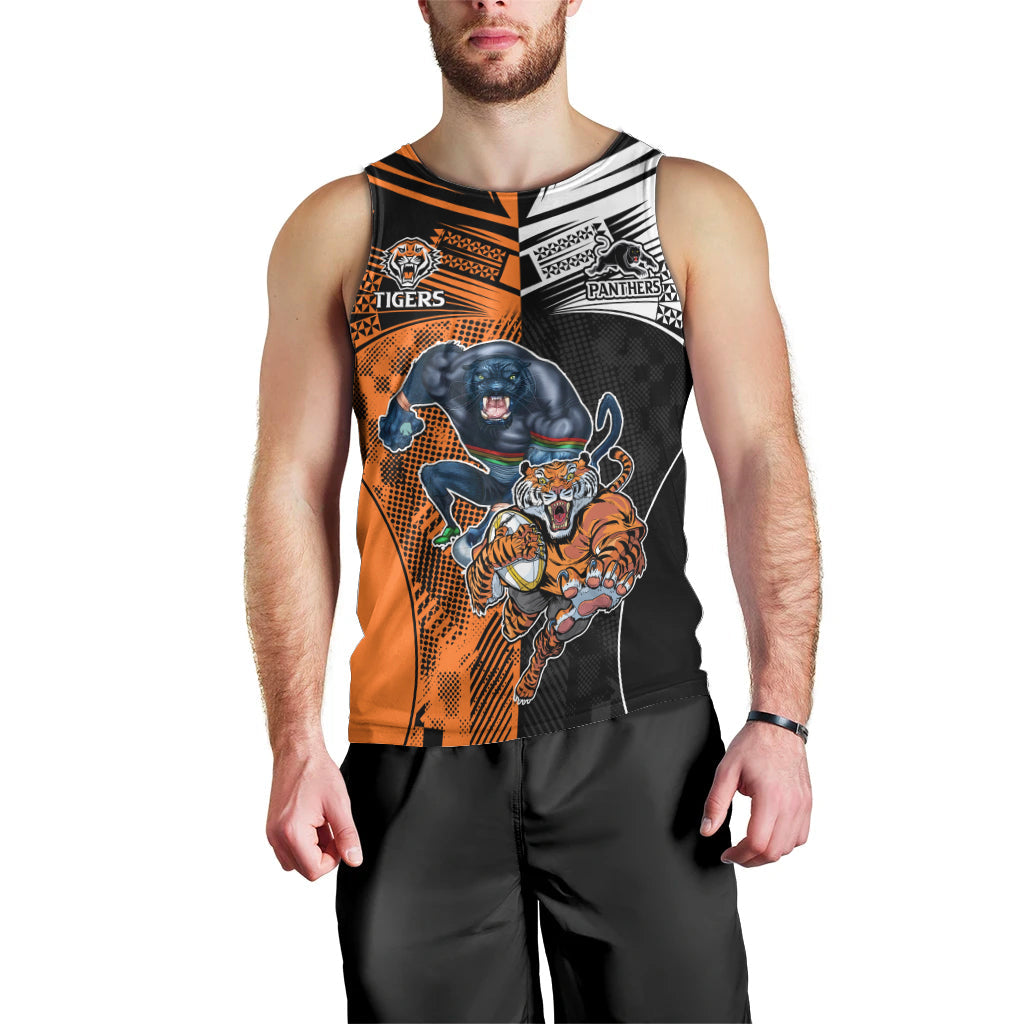 Custom NRL Tigers Combine Panthers Rugby Men Tank Top Sporty Style - Vibe Hoodie Shop
