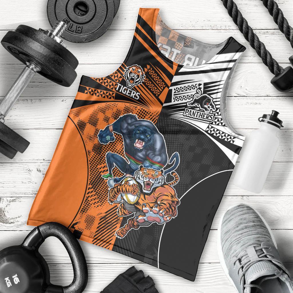 Custom NRL Tigers Combine Panthers Rugby Men Tank Top Sporty Style - Vibe Hoodie Shop