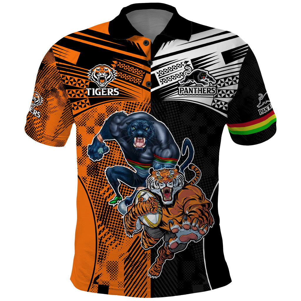 Custom NRL Tigers Combine Panthers Rugby Polo Shirt Sporty Style LT9 - Vibe Hoodie Shop