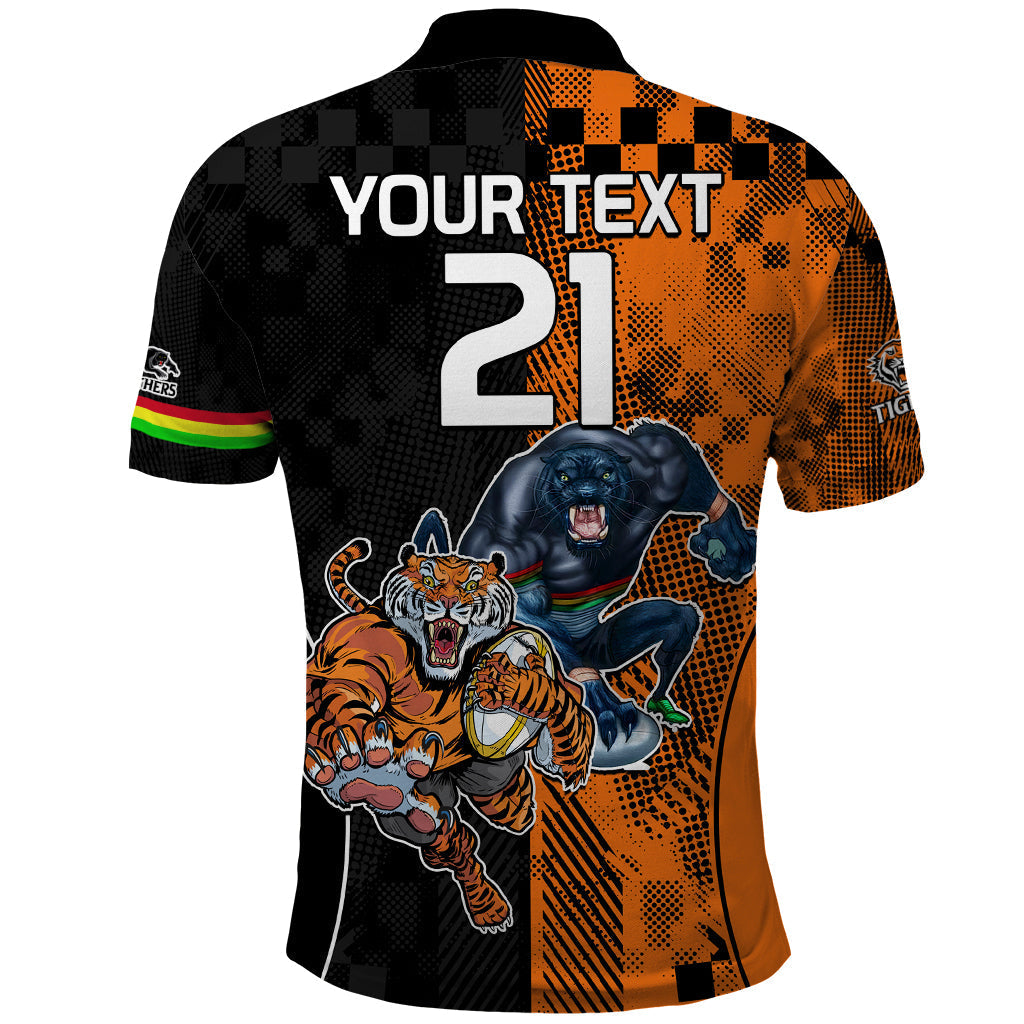 Custom NRL Tigers Combine Panthers Rugby Polo Shirt Sporty Style LT9 - Vibe Hoodie Shop