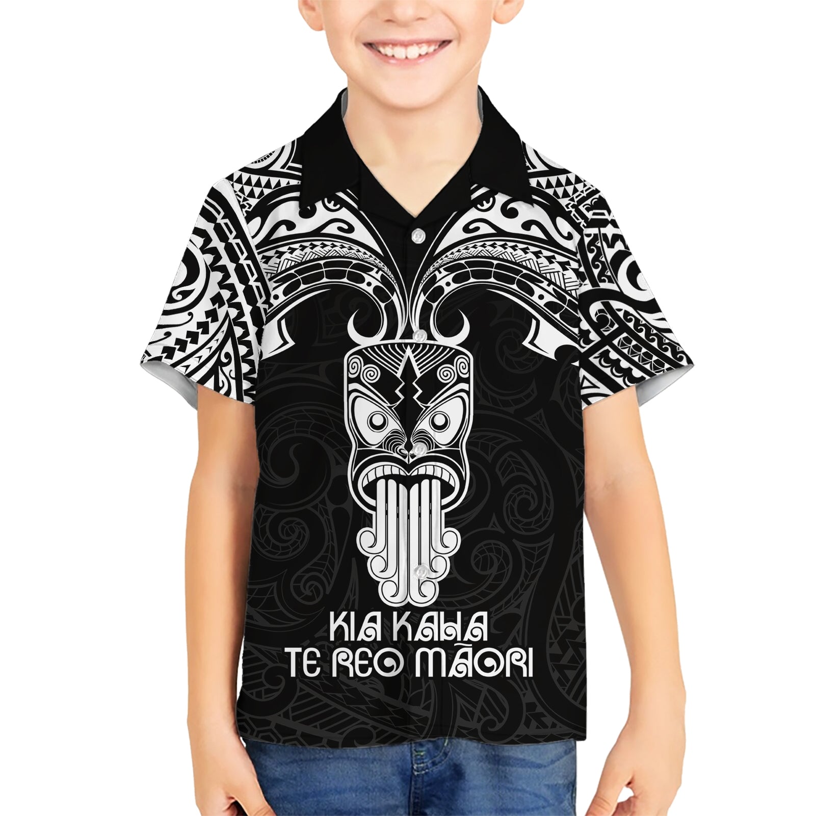 New Zealand Te Reo Maori Hawaiian Shirt Kia Kaha Maori Language Week Black Style - Vibe Hoodie Shop