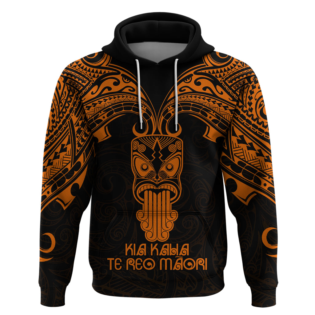 Personalised New Zealand Te Reo Maori Hoodie Kia Kaha Maori Language Week Gold Style LT9 - Vibe Hoodie Shop