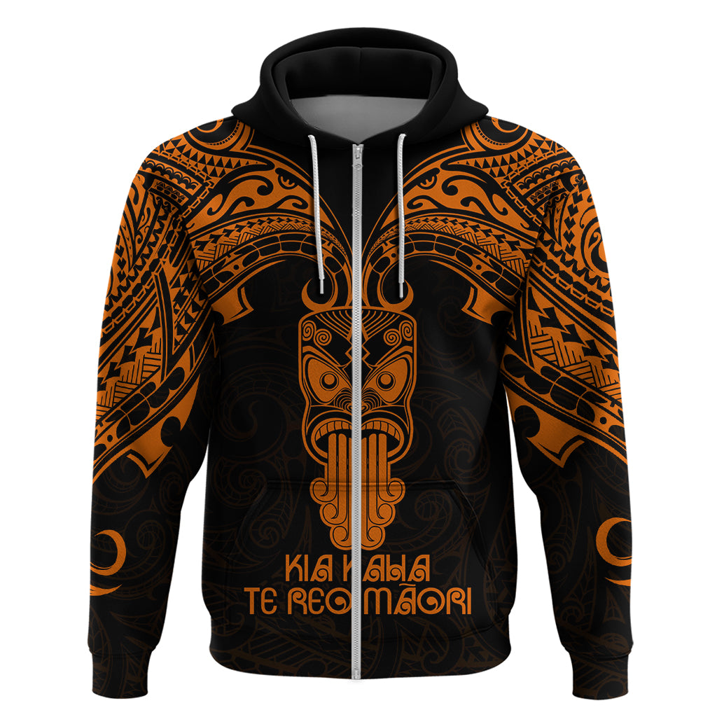 Personalised New Zealand Te Reo Maori Hoodie Kia Kaha Maori Language Week Gold Style LT9 - Vibe Hoodie Shop