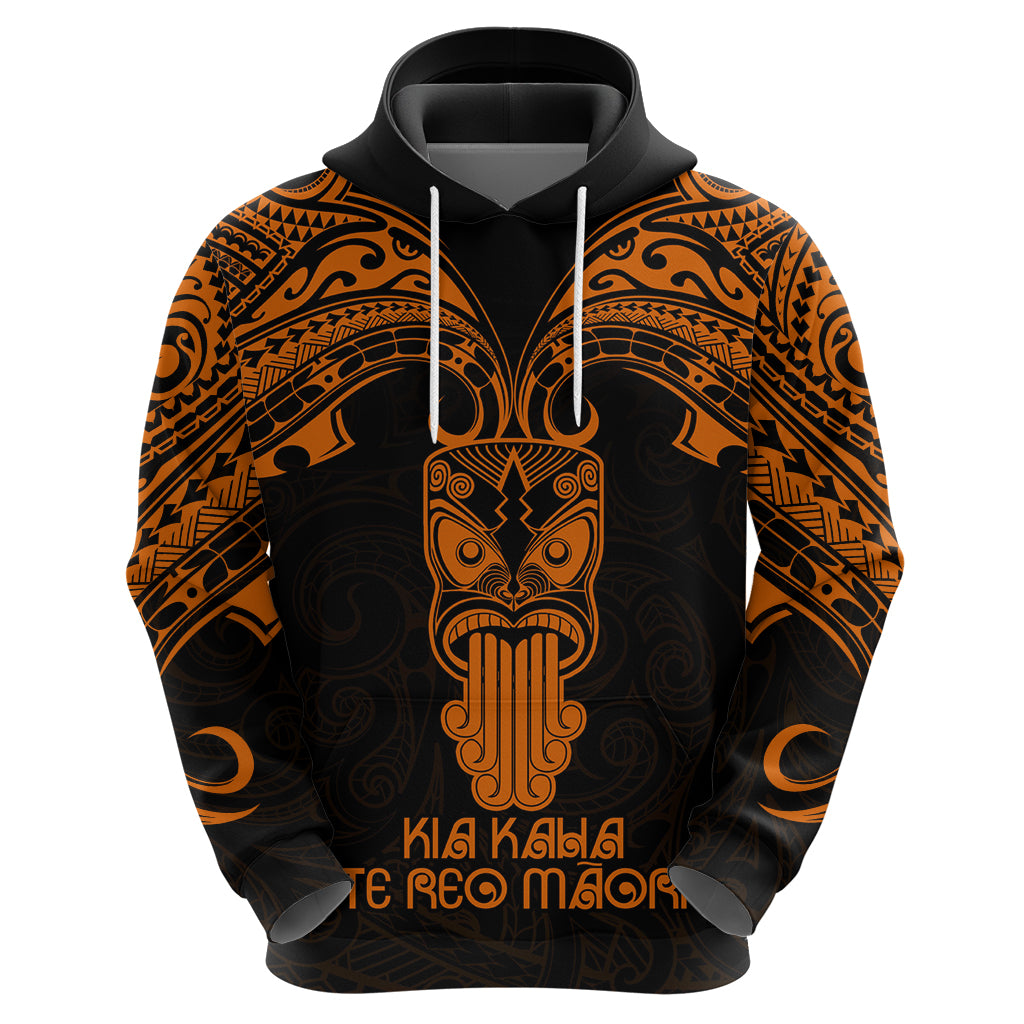 Personalised New Zealand Te Reo Maori Hoodie Kia Kaha Maori Language Week Gold Style LT9 - Vibe Hoodie Shop