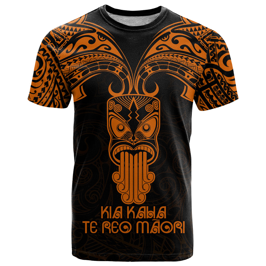 Personalised New Zealand Te Reo Maori T Shirt Kia Kaha Maori Language Week Gold Style LT9 - Vibe Hoodie Shop