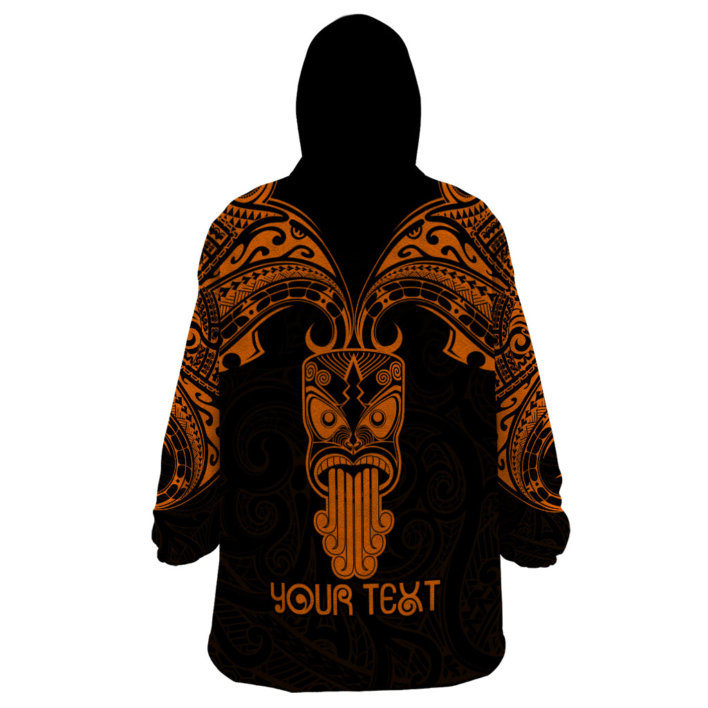 Personalised New Zealand Te Reo Maori Wearable Blanket Hoodie Kia Kaha Maori Language Week Gold Style - Vibe Hoodie Shop