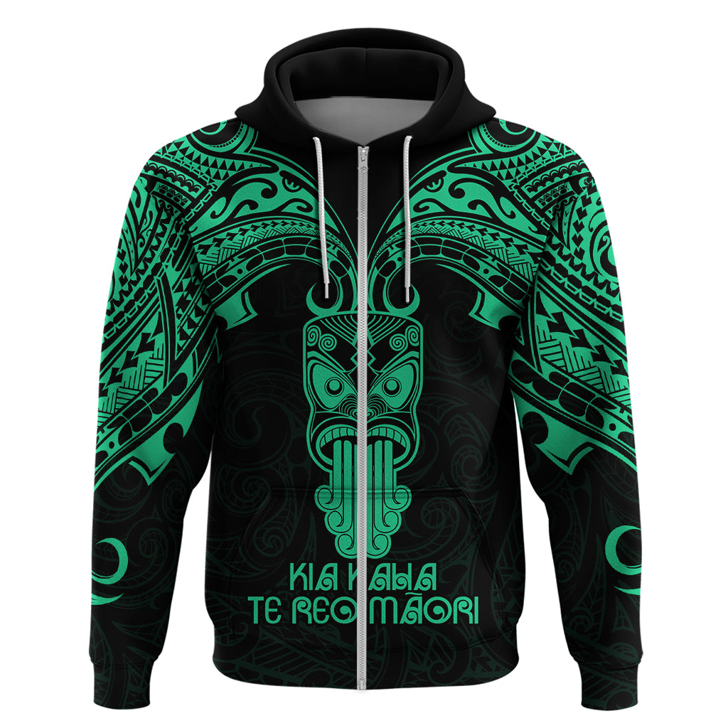 Personalised New Zealand Te Reo Maori Hoodie Kia Kaha Maori Language Week Green Style LT9 - Vibe Hoodie Shop
