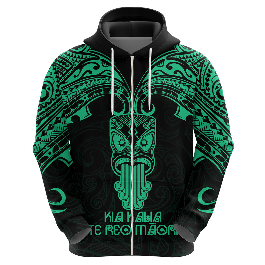Personalised New Zealand Te Reo Maori Hoodie Kia Kaha Maori Language Week Green Style LT9 - Vibe Hoodie Shop