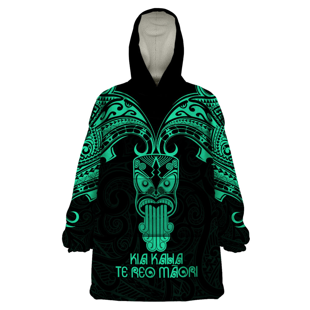 Personalised New Zealand Te Reo Maori Wearable Blanket Hoodie Kia Kaha Maori Language Week Green Style - Vibe Hoodie Shop