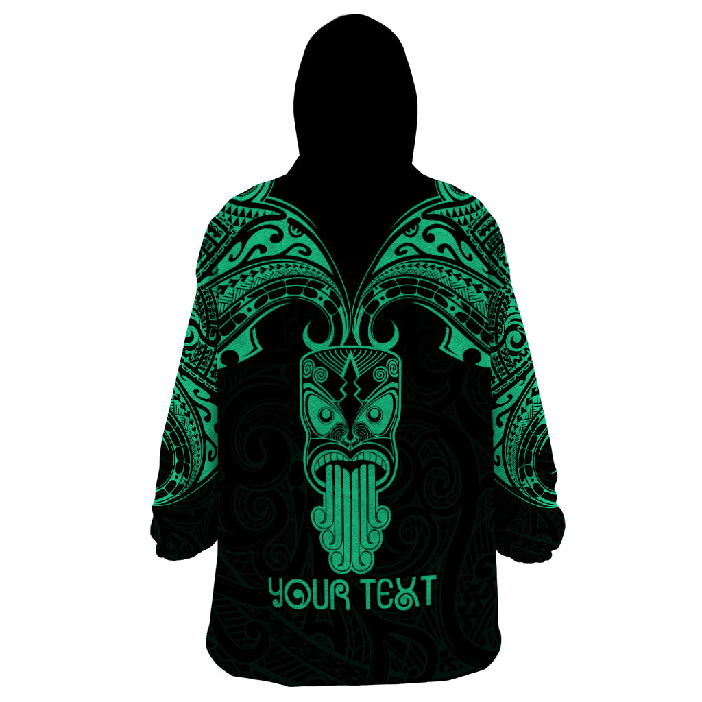 Personalised New Zealand Te Reo Maori Wearable Blanket Hoodie Kia Kaha Maori Language Week Green Style - Vibe Hoodie Shop