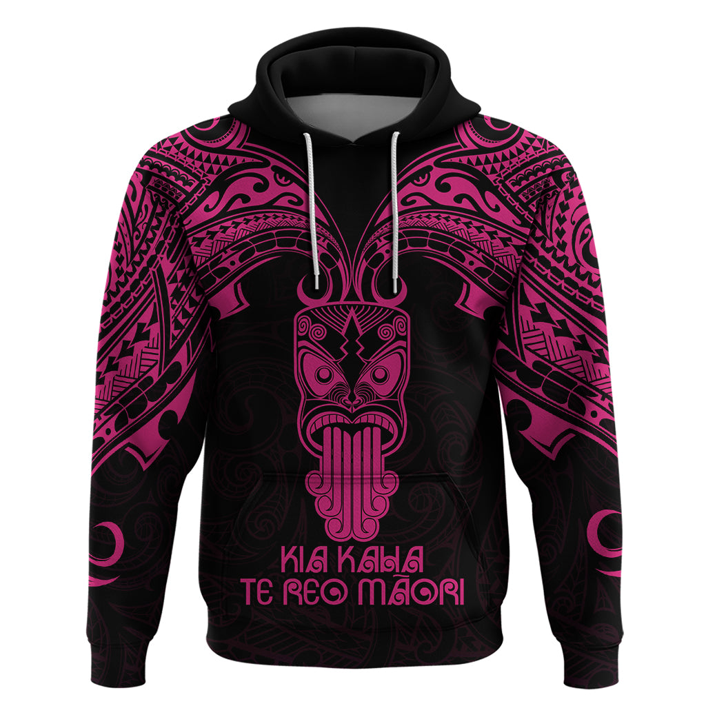 Personalised New Zealand Te Reo Maori Hoodie Kia Kaha Maori Language Week Pink Style LT9 - Vibe Hoodie Shop