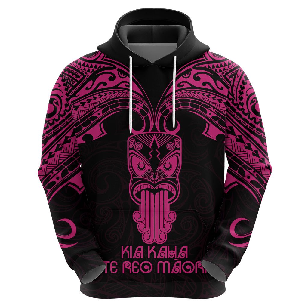 Personalised New Zealand Te Reo Maori Hoodie Kia Kaha Maori Language Week Pink Style LT9 - Vibe Hoodie Shop