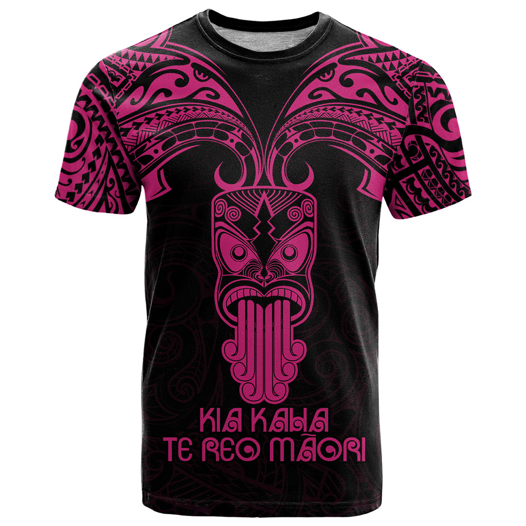 Personalised New Zealand Te Reo Maori T Shirt Kia Kaha Maori Language Week Pink Style LT9 - Vibe Hoodie Shop