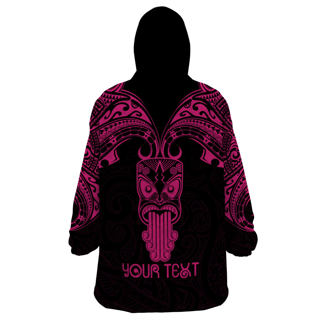 Personalised New Zealand Te Reo Maori Wearable Blanket Hoodie Kia Kaha Maori Language Week Pink Style - Vibe Hoodie Shop