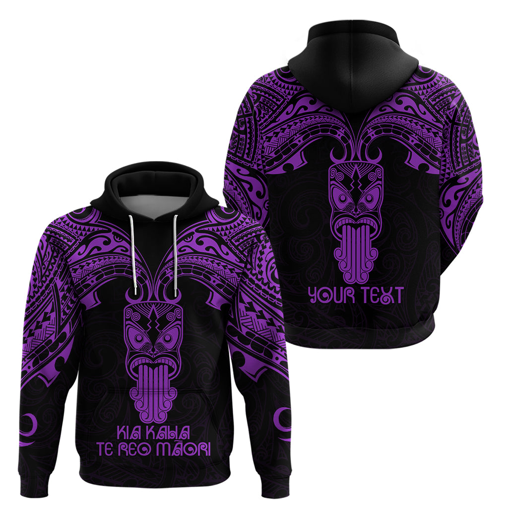 Personalised New Zealand Te Reo Maori Hoodie Kia Kaha Maori Language Week Purple Style LT9 - Vibe Hoodie Shop