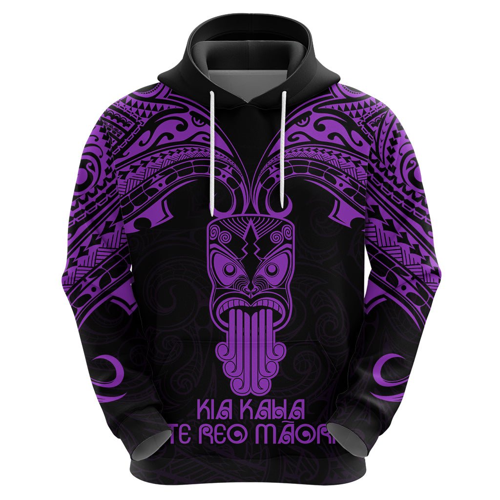 Personalised New Zealand Te Reo Maori Hoodie Kia Kaha Maori Language Week Purple Style LT9 - Vibe Hoodie Shop