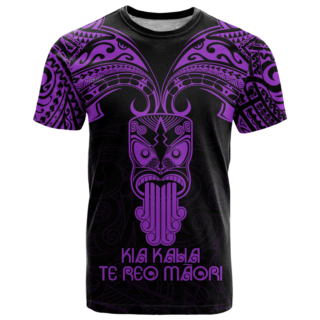 Personalised New Zealand Te Reo Maori T Shirt Kia Kaha Maori Language Week Purple Style LT9 - Vibe Hoodie Shop