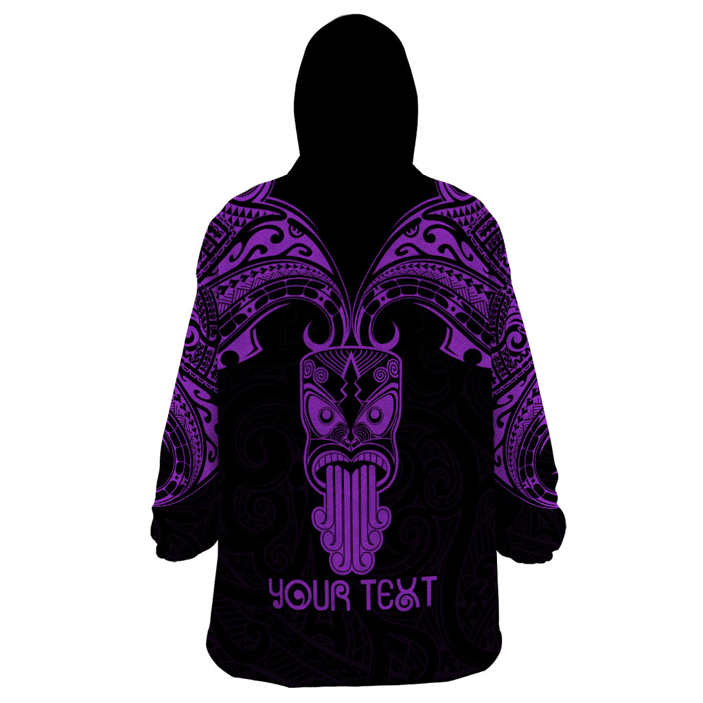 Personalised New Zealand Te Reo Maori Wearable Blanket Hoodie Kia Kaha Maori Language Week Purple Style - Vibe Hoodie Shop