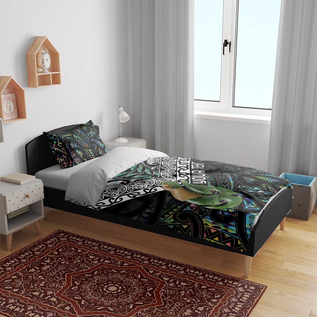 Personalised Maori Manaia Bedding Set New Zealand Tribal Hei Matau Papua Shell - Vibe Hoodie Shop