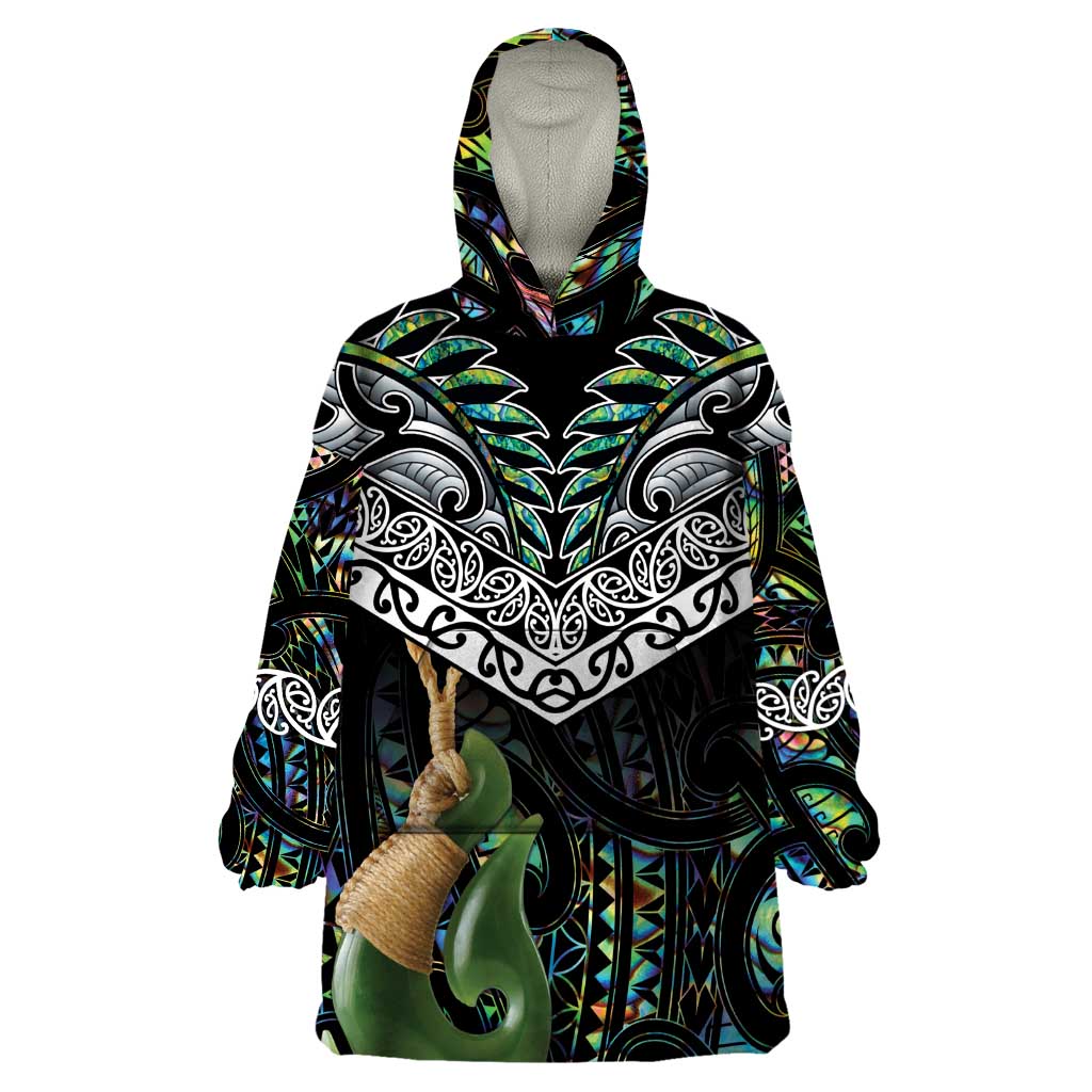 Personalised Maori Manaia Wearable Blanket Hoodie New Zealand Tribal Hei Matau Papua Shell - Vibe Hoodie Shop